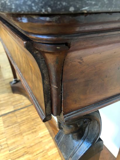 LARGE mahogany and mahogany veneer CONSOLE...