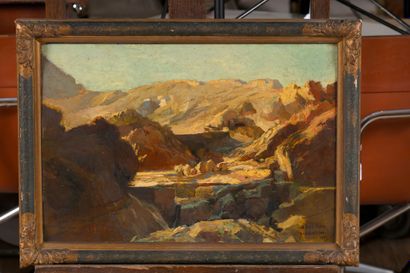 Alfred T. BASTIEN (1873-1955)
Algerian desert
Oil...