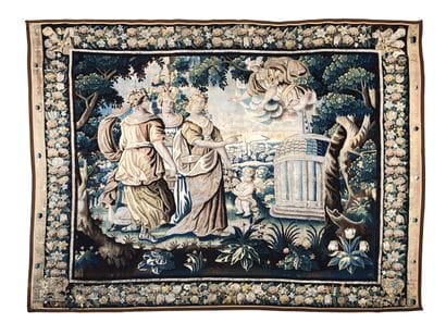 Wool and silk tapestry decorated with Olympian...
