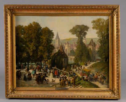 Eugène GLUCK (1820-1898)
City outskirts in...