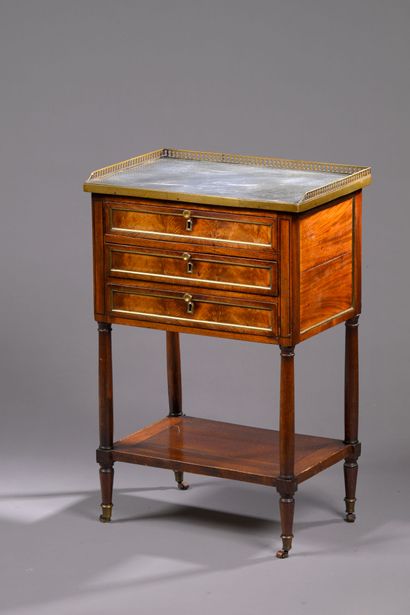 SMALL mahogany TABLE with three drawers....