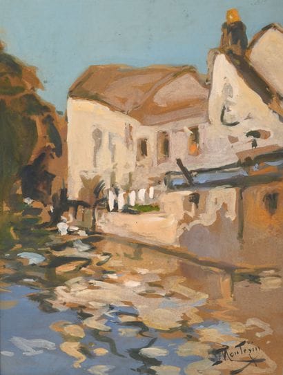 Pierre MONTEZIN (1874-1946)
Mill, river bank
Gouache,...