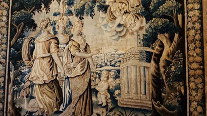 Wool and silk tapestry decorated with Olympian...