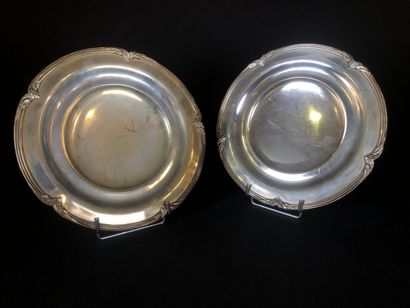 Pair of cake stands in silver (950 thousandths),...