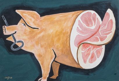 Raymond SAVIGNAC (1907-2002)
Cochon, 1951
Maquette...