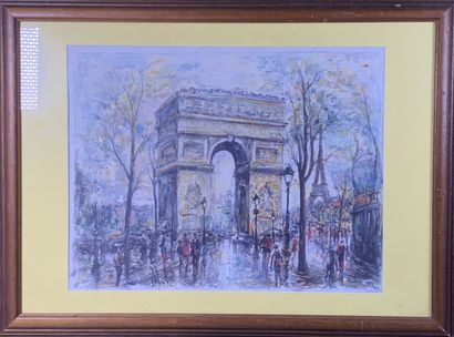 GEORGE 
L'arc de triomphe
Aquarelle et rehauts...