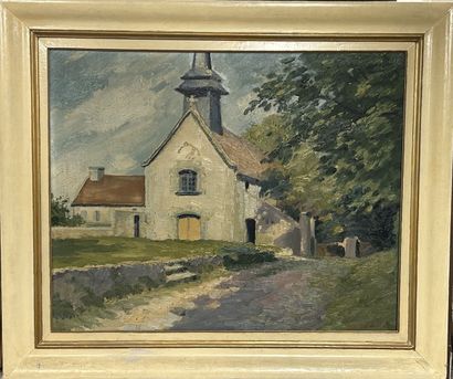 Jean-Dominique VAN CAULAERT 
Paysage à l'église,...