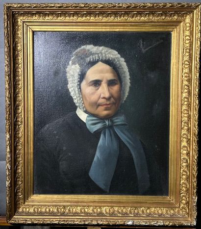 École Française vers 1900
Portrait de femme...