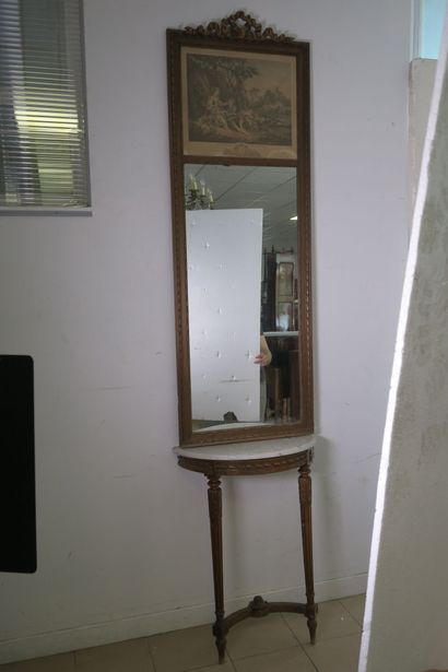 Console et trumeau à décor de frise rubanée,...