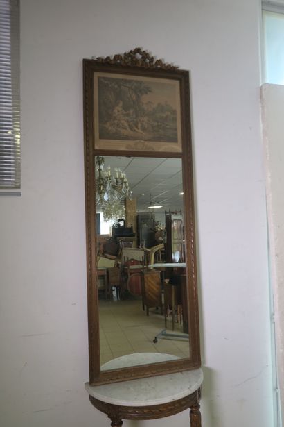Console et trumeau à décor de frise rubanée,...
