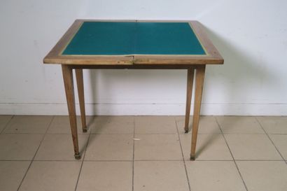 Table à jeux portefeuille en noyer blond,...