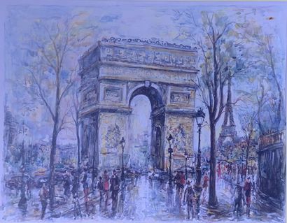 GEORGE 
L'arc de triomphe
Aquarelle et rehauts...