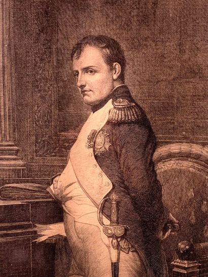 Napoléon 
Gravure encadrée sous verre
H....