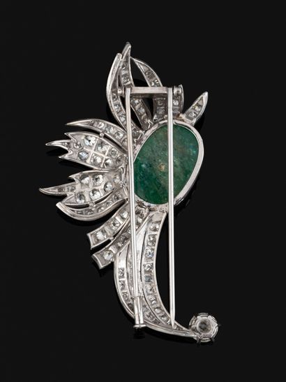 Broche Gerbe en or gris 18K (750‰) et platine...