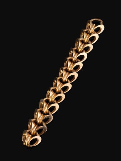 Bracelet en or jaune 18K (750‰) à maillons...