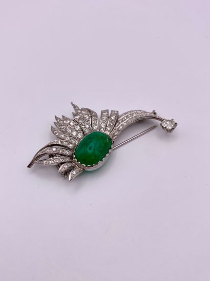 Broche Gerbe en or gris 18K (750‰) et platine...