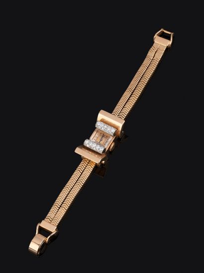 LEROY & FILS 
Montre en or jaune 18K (750‰)...