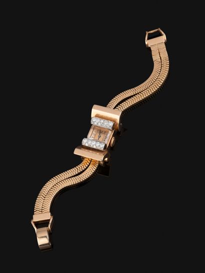 LEROY & FILS 
Montre en or jaune 18K (750‰)...