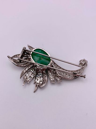 Broche Gerbe en or gris 18K (750‰) et platine...
