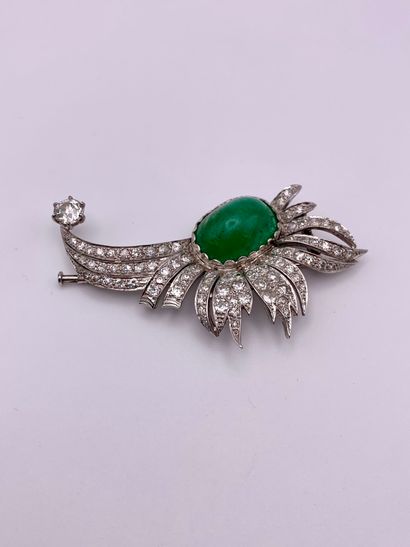 Broche Gerbe en or gris 18K (750‰) et platine...