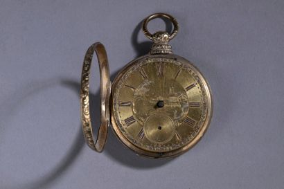 Montre à gousset en or jaune 14K (585‰),...