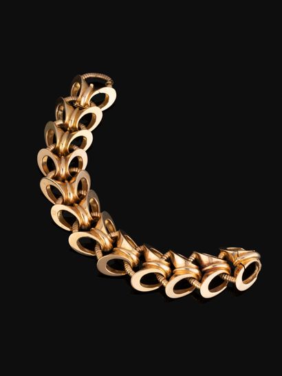 Bracelet en or jaune 18K (750‰) à maillons...