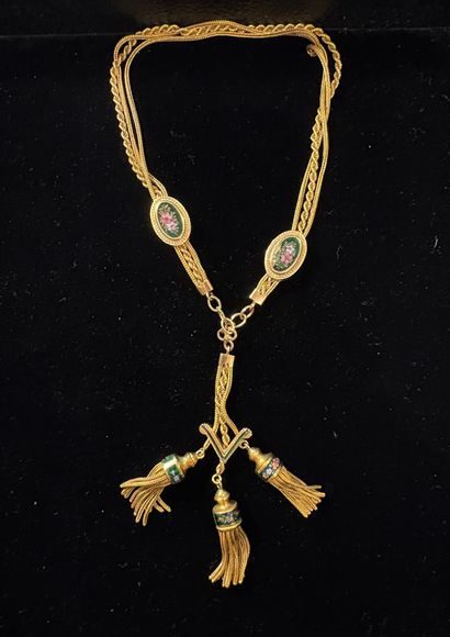 Antique necklace in 18K (750/oo) yellow gold...