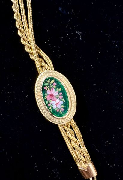 Antique necklace in 18K (750/oo) yellow gold...