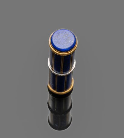 Tubular case in 18K (750‰) yellow gold and...