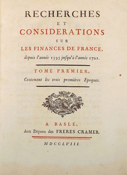 [FORBONNAIS (François Véron). RECHERCHES...