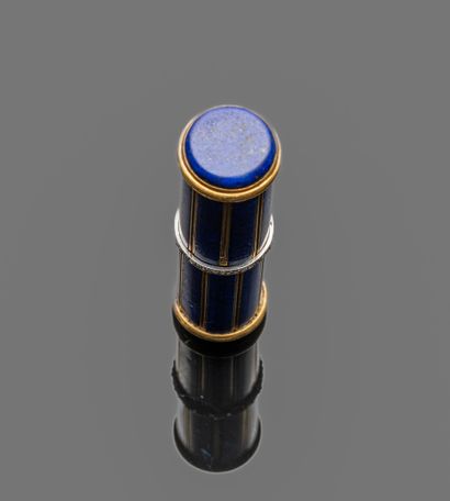 Tubular case in 18K (750‰) yellow gold and...