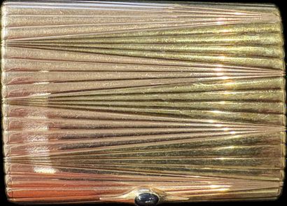 Cigarette case in 14K yellow and rose gold...