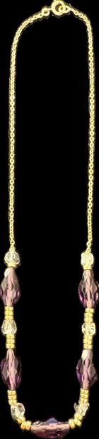 Necklace in 18K yellow gold (750‰) embellished...