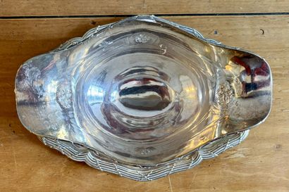 Saucière à plateau adhérent en argent (925‰),...