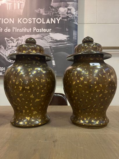 CHINE, XVIIe/XVIIIe siècle
Paire de vases...