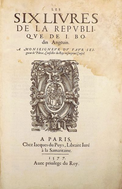 BODIN (Jean). LES SIX LIVRES DE LA REPUBLIQUE....
