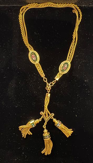 Antique necklace in 18K (750/oo) yellow gold...