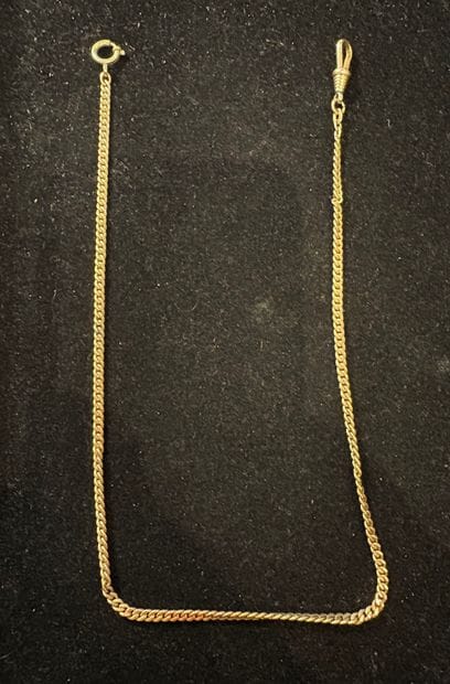 18K (750‰) yellow gold watch chain with gourmette...