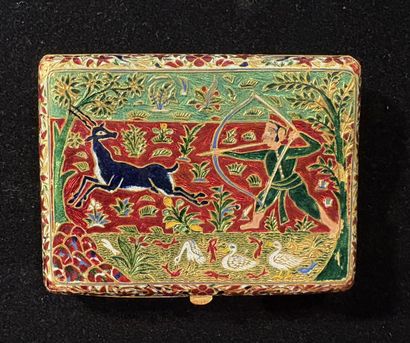 Cigarette case in 18K (750‰) yellow gold...