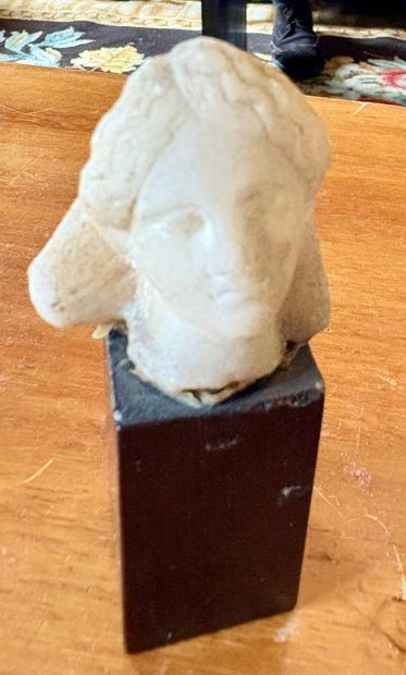Lot including : 
- A half-veiled female head...