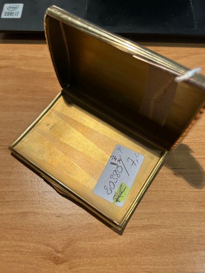 Cigarette case in 14K yellow and rose gold...