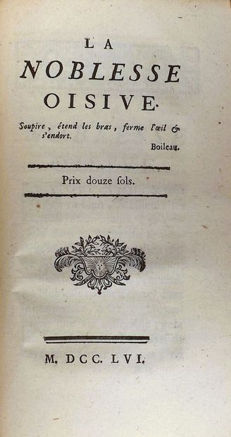 COYER (Gabriel François, Abbé). LA NOBLESSE...