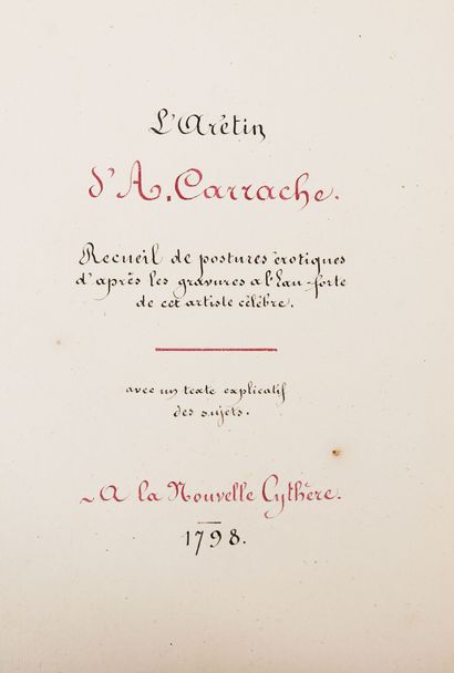 (Curiosa). L'ARETIN D'AUGUSTIN CARRACHE ou...