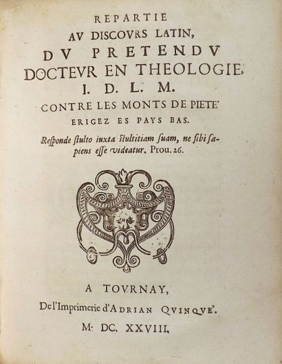 BOUCHER (Jean). L'USURE ENSEVELIE OU DEFENCE...