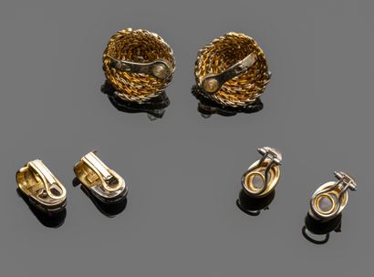 Lot in 18K (750/oo) 2-tone gold comprising...