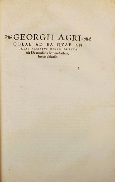 AGRICOLA (G). DE MENSURIS & PONDERIBUS ROMANORUM...