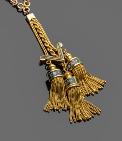 Antique necklace in 18K (750/oo) yellow gold...