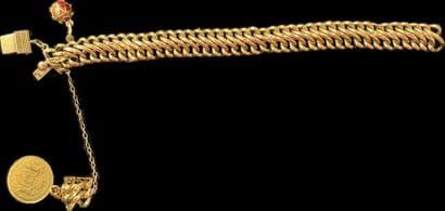 18K (750‰) yellow gold American link bracelet,...