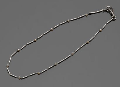 18K (750/oo) white gold choker chain with...