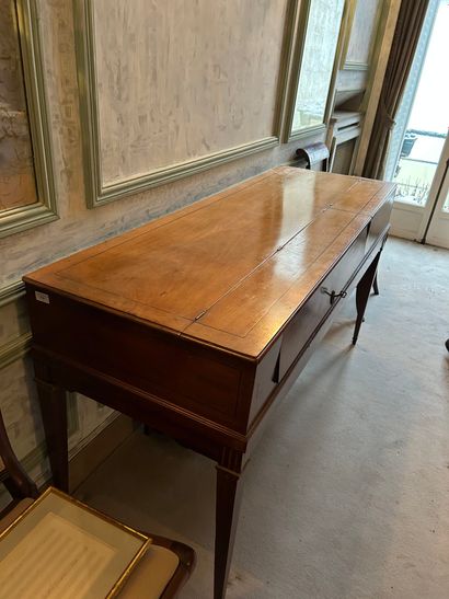 Piano forte en bois de placage marqueté de...